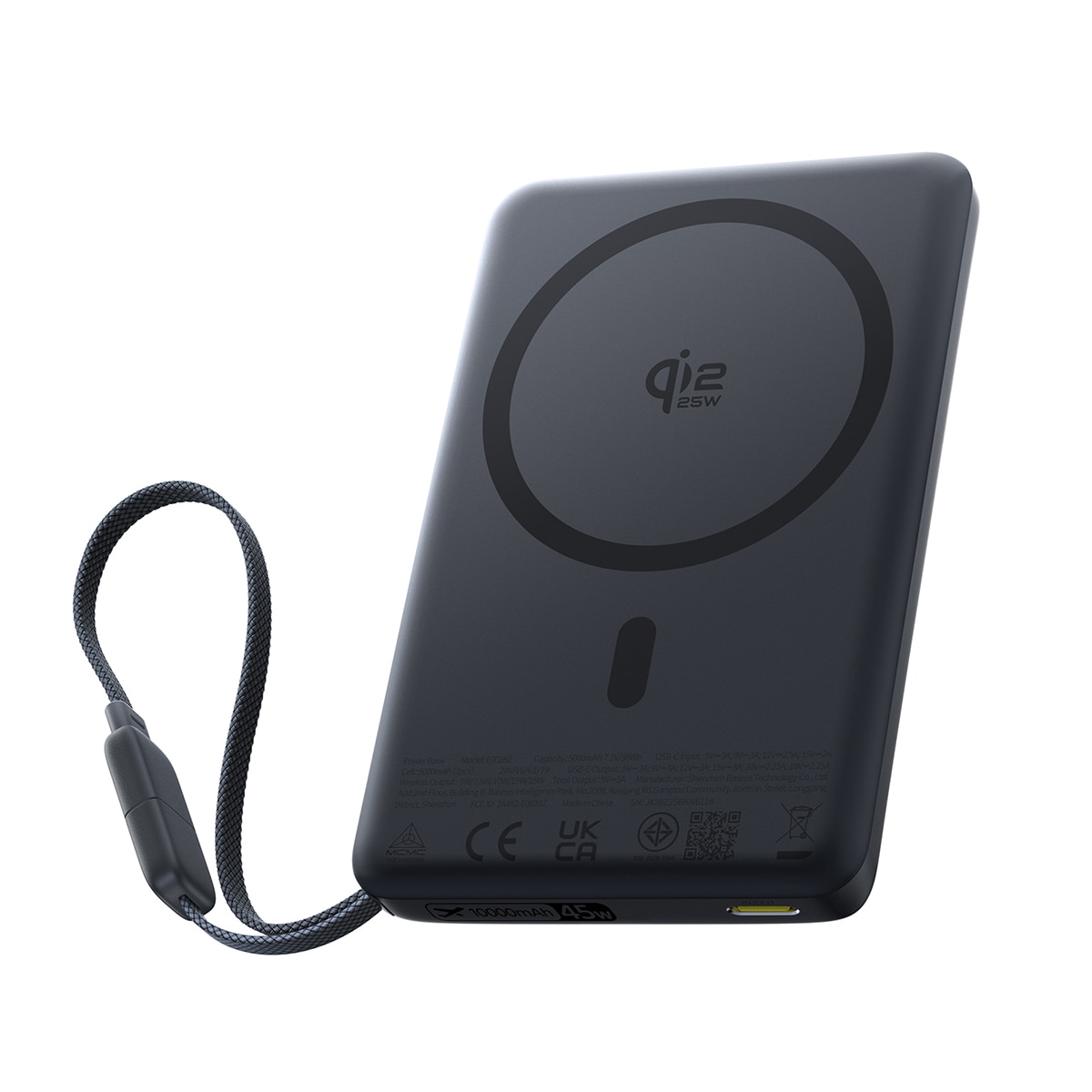 Power bank magnético Baseus PicoGo AM52 Qi2.2 con cable integrado, 10000mAh 45W - Negro Negro-2