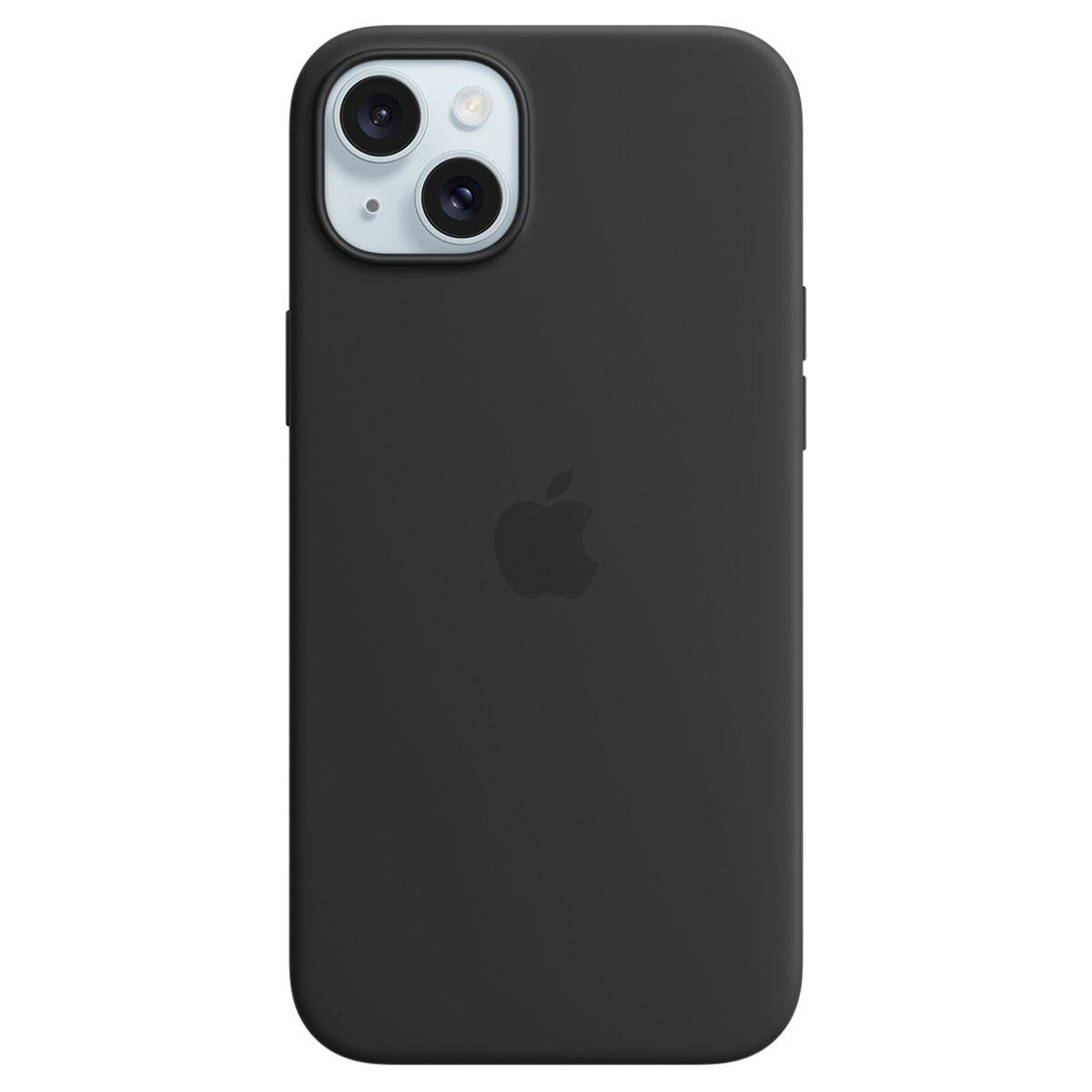 Funda de silicona Negra con MagSafe para el iPhone 15 Plus 1
