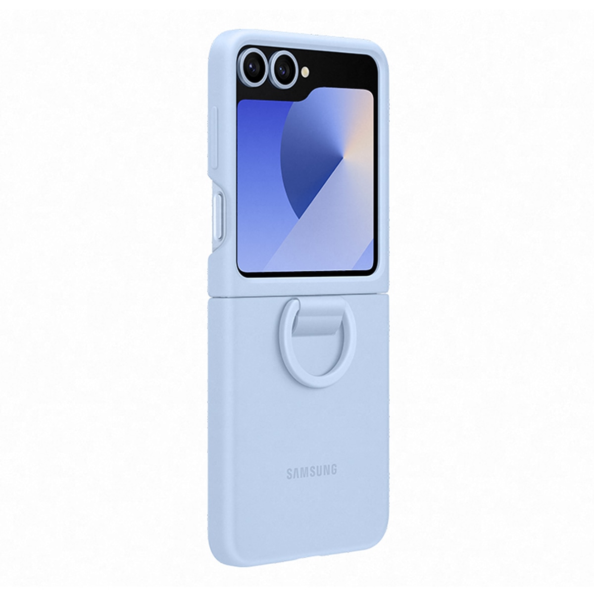 Capa Samsung de Silicone com Anel para Galaxy Z Flip 6 - Azul Claro Azul-1