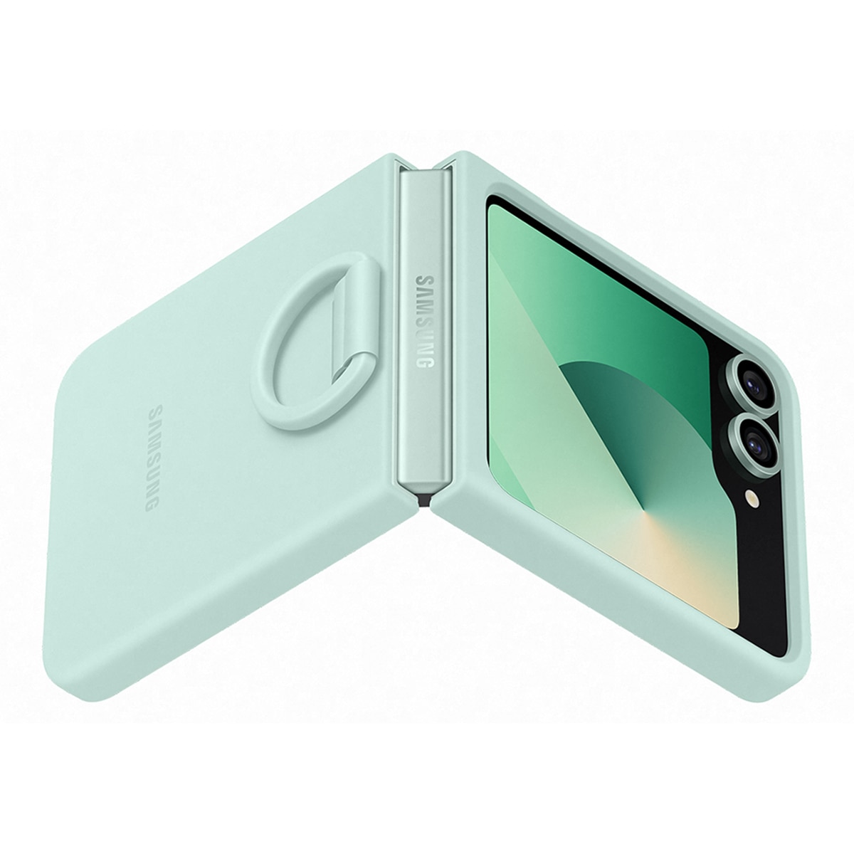 Funda Samsung de silicona verde menta para Galaxy Z Flip6 / Z Flip7 FE Verde menta-6