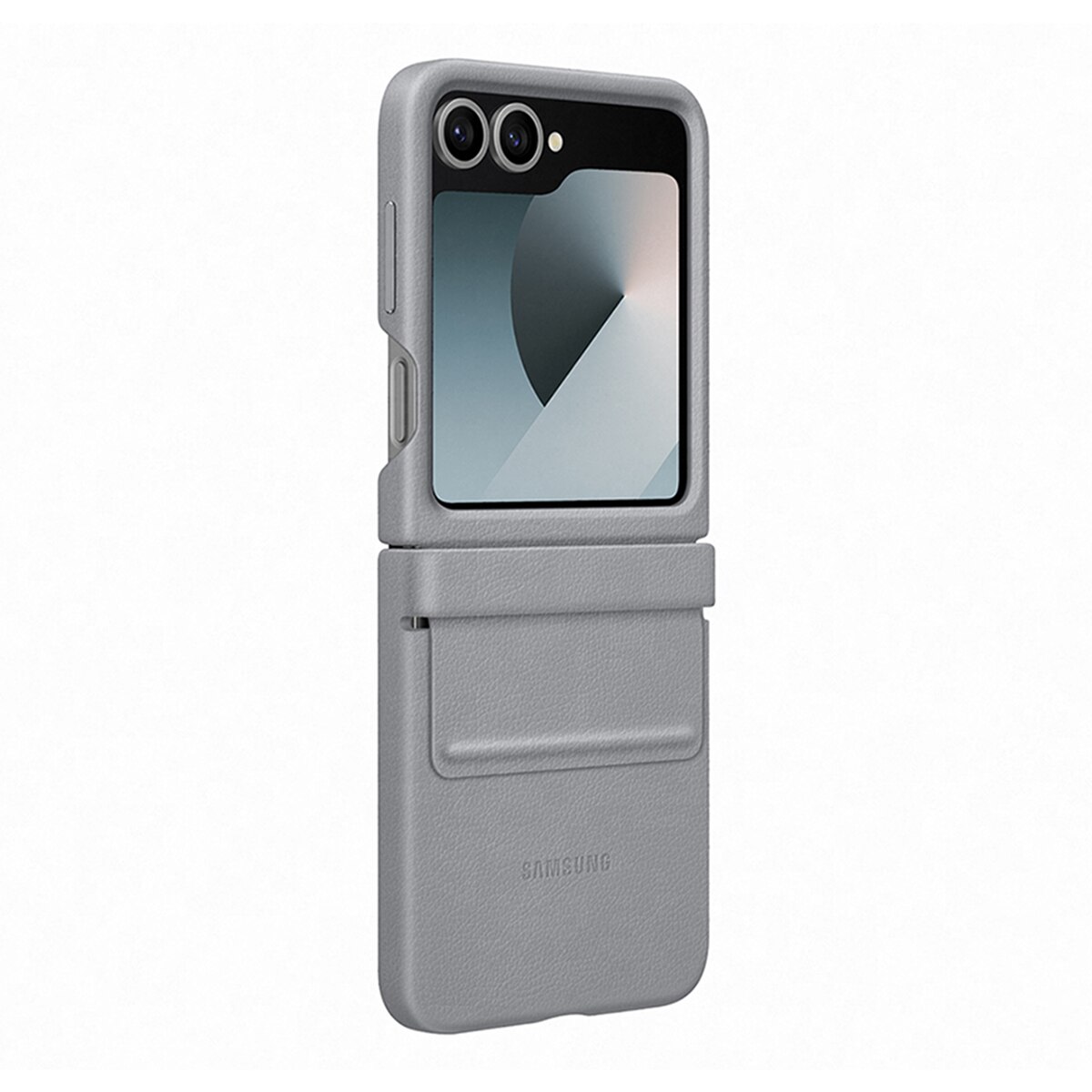 Funda Samsung de ecopiel gris para Galaxy Z Flip6 / Z Flip7 FE Gris-1