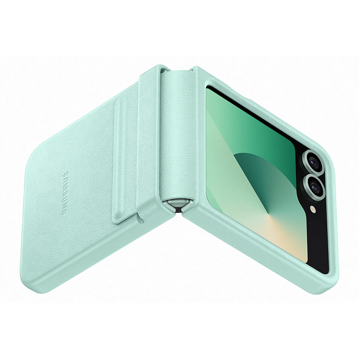 Funda Samsung de ecopiel verde menta para Galaxy Z Flip6 Verde menta-6