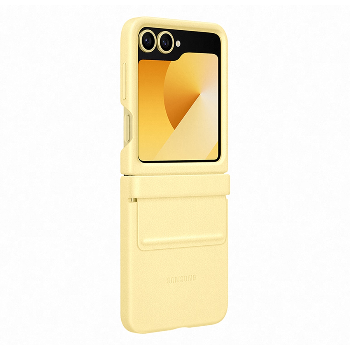 Funda Samsung de ecopiel amarilla para Galaxy Z Flip6 / Z Flip7 FE Amarillo-1