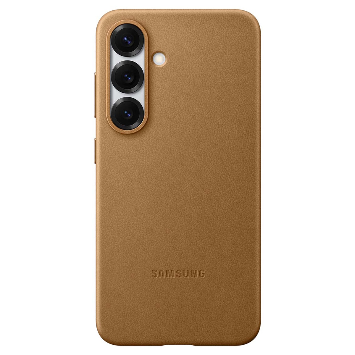 Capa de Pele Vegan para Samsung Galaxy S25 - Castanho Dourado-1