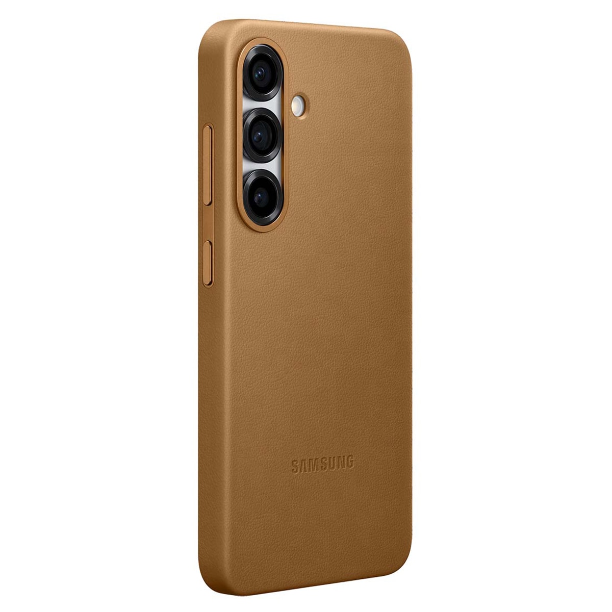 Capa de Pele Vegan para Samsung Galaxy S25 - Castanho Dourado-2