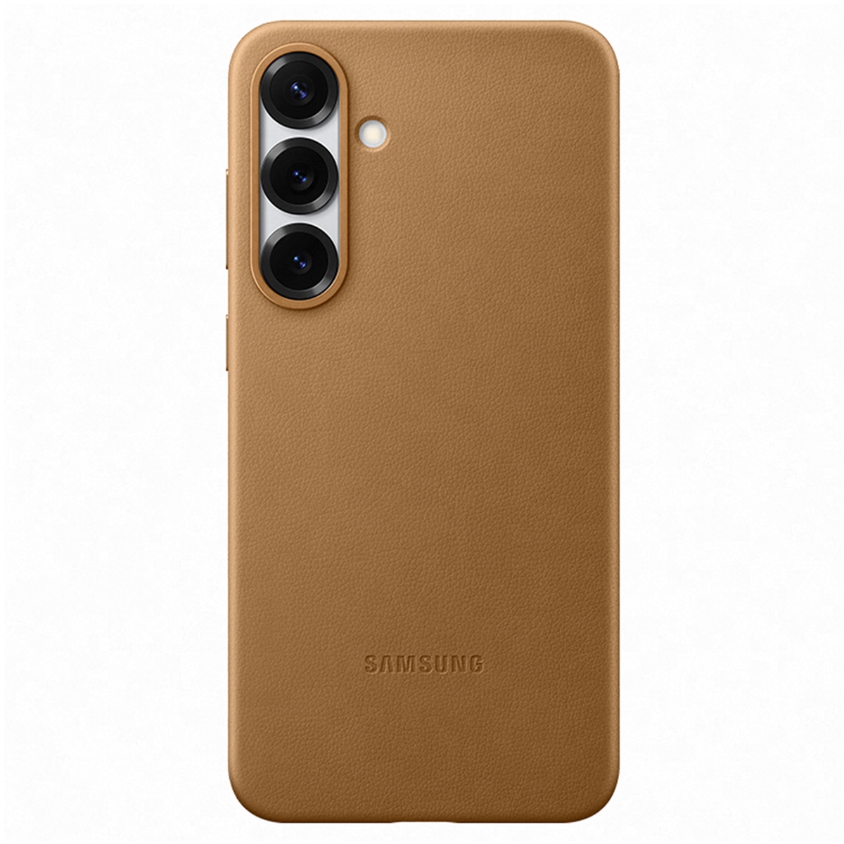 Capa de Pele Vegan para Samsung Galaxy S25+ - Castanho Dourado-1