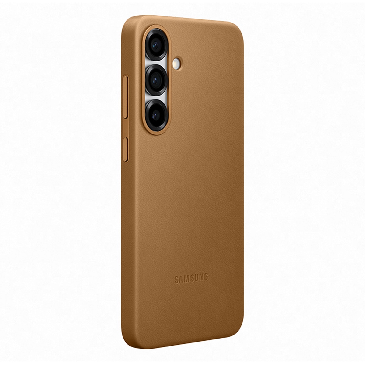 Capa de Pele Vegan para Samsung Galaxy S25+ - Castanho Dourado-2