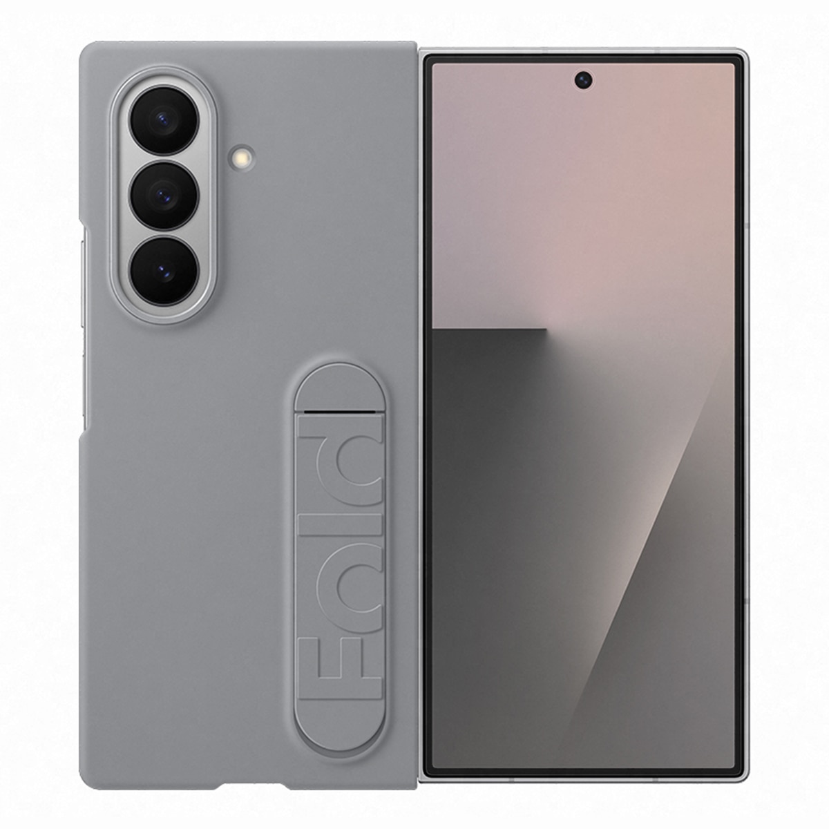 Capa Silicone Samsung Cinzento + Protetor de Ecrã para Galaxy Z Fold 7 Cinzento-1
