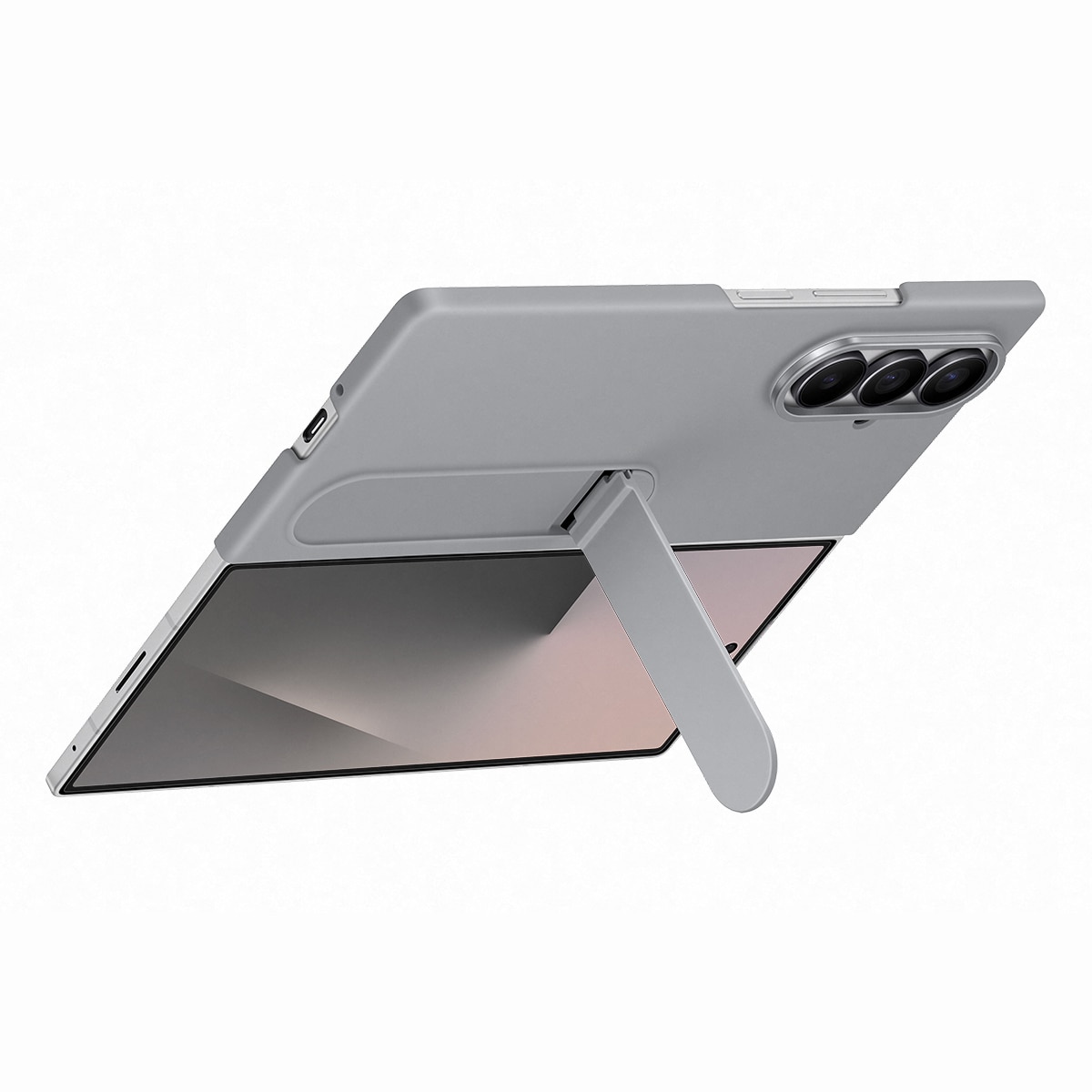 Capa Silicone Samsung Cinzento + Protetor de Ecrã para Galaxy Z Fold 7 Cinzento-4