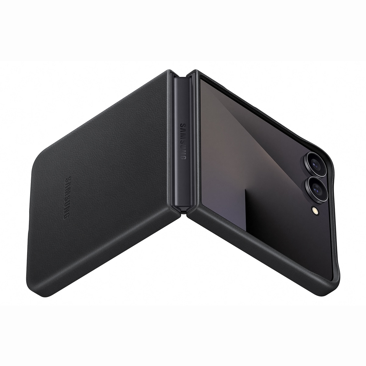 Funda de Cuero Vegano negra Samsung para Galaxy Z Flip7 Negro-5