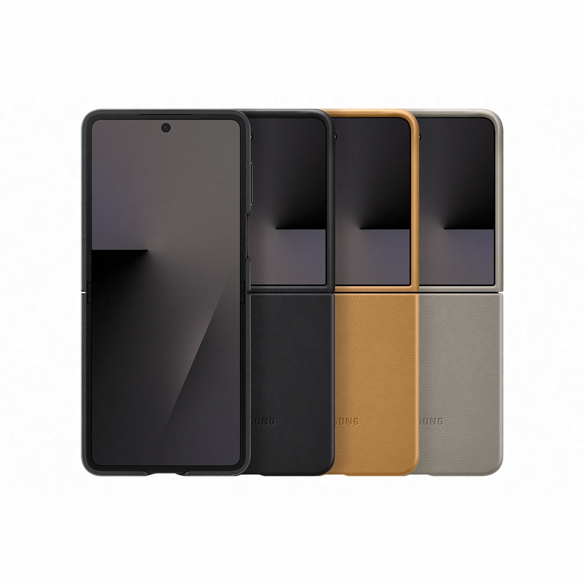 Funda de Cuero Vegano negra Samsung para Galaxy Z Flip7 Negro-6