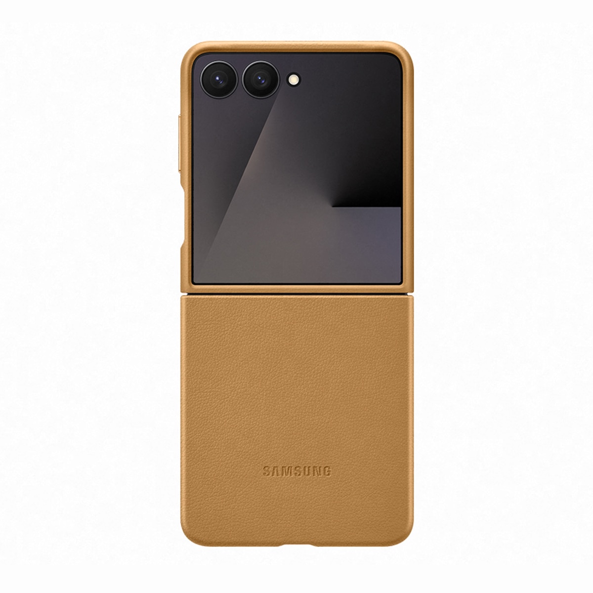 Funda de Cuero Vegano marrón Samsung para Galaxy Z Flip7 Marrón-2