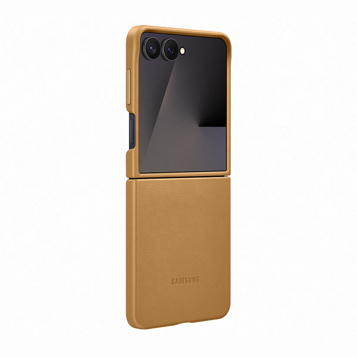 Funda de Cuero Vegano marrón Samsung para Galaxy Z Flip7 Marrón-4