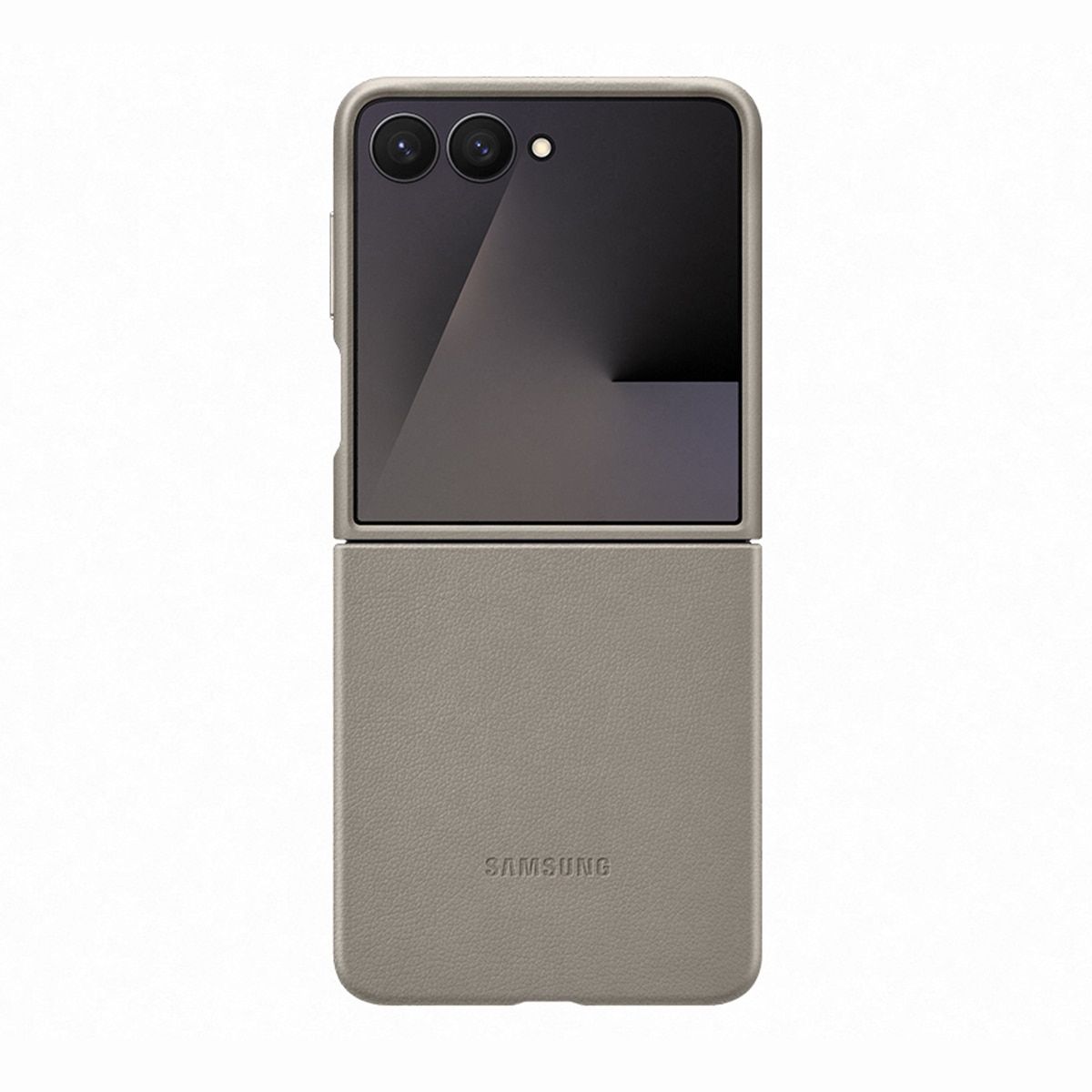 Funda de Cuero Vegano marrón oscuro Samsung para Galaxy Z Flip7 Marrón oscuro-2
