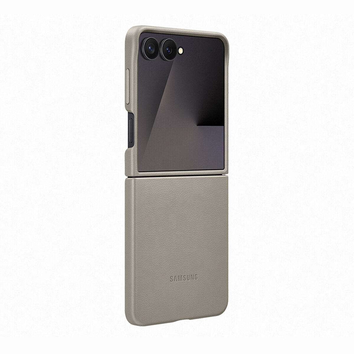 Funda de Cuero Vegano marrón oscuro Samsung para Galaxy Z Flip7 Marrón oscuro-4
