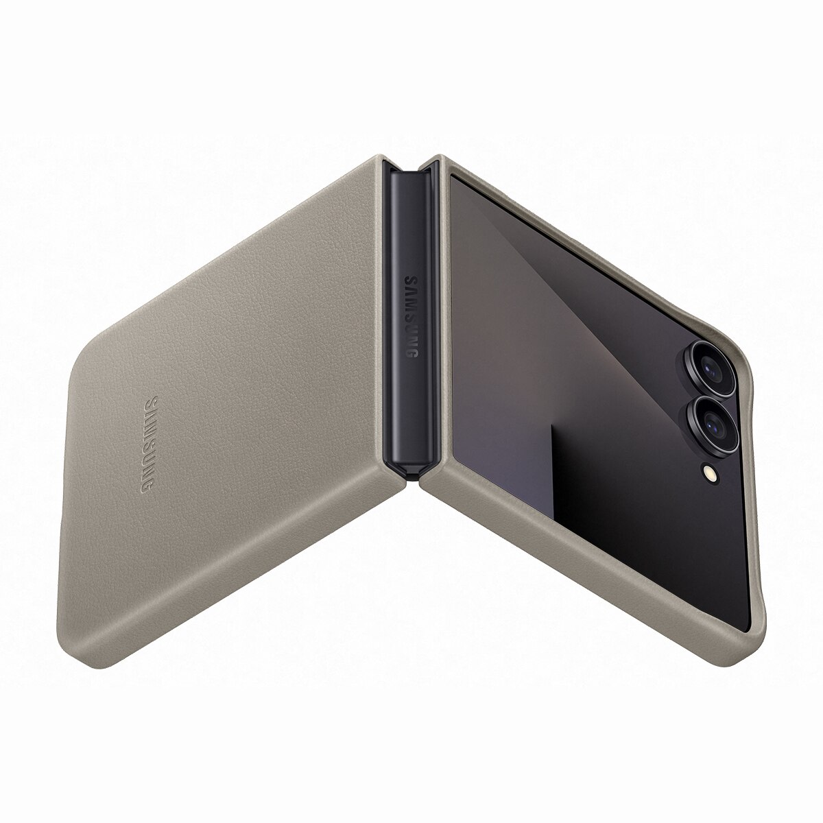 Funda de Cuero Vegano marrón oscuro Samsung para Galaxy Z Flip7 Marrón oscuro-5