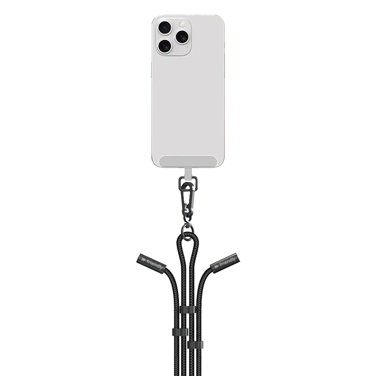 Cordón Lanyard Friendly License, USB-C a Lightning negro Negro-3