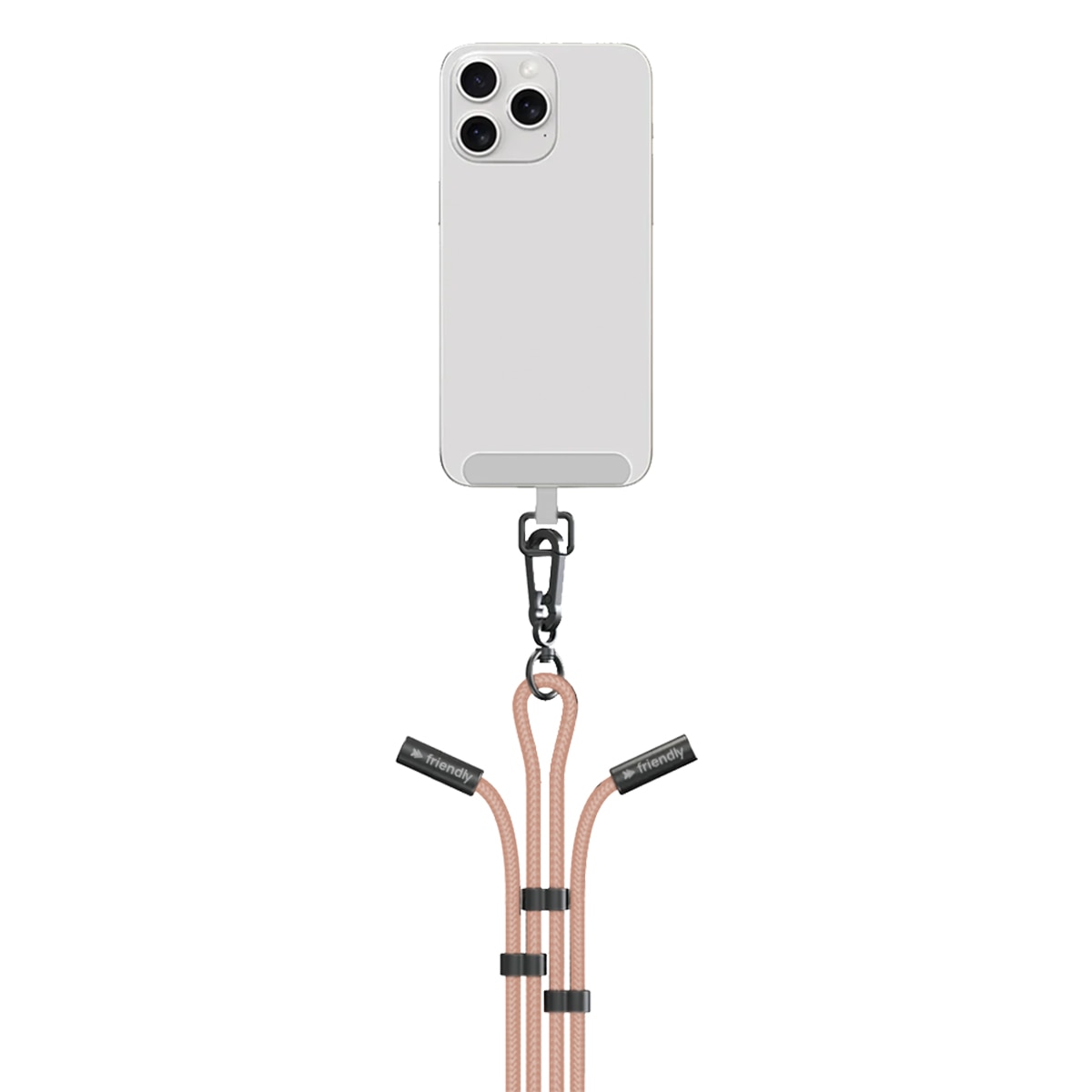 Cordón Lanyard Friendly License, USB-C a Lightning rosa Rosa-3