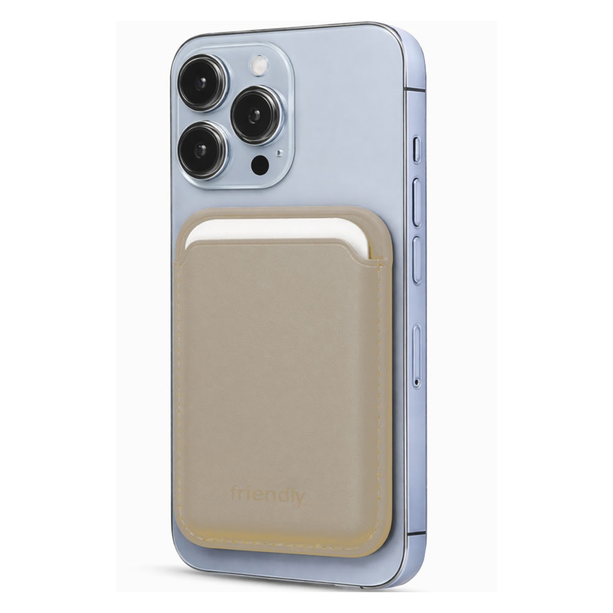 Tarjetero para smartphones Friendly License FRTAR007 Wallet Magsafe Beige+Anillo Magnético Multicolor-3