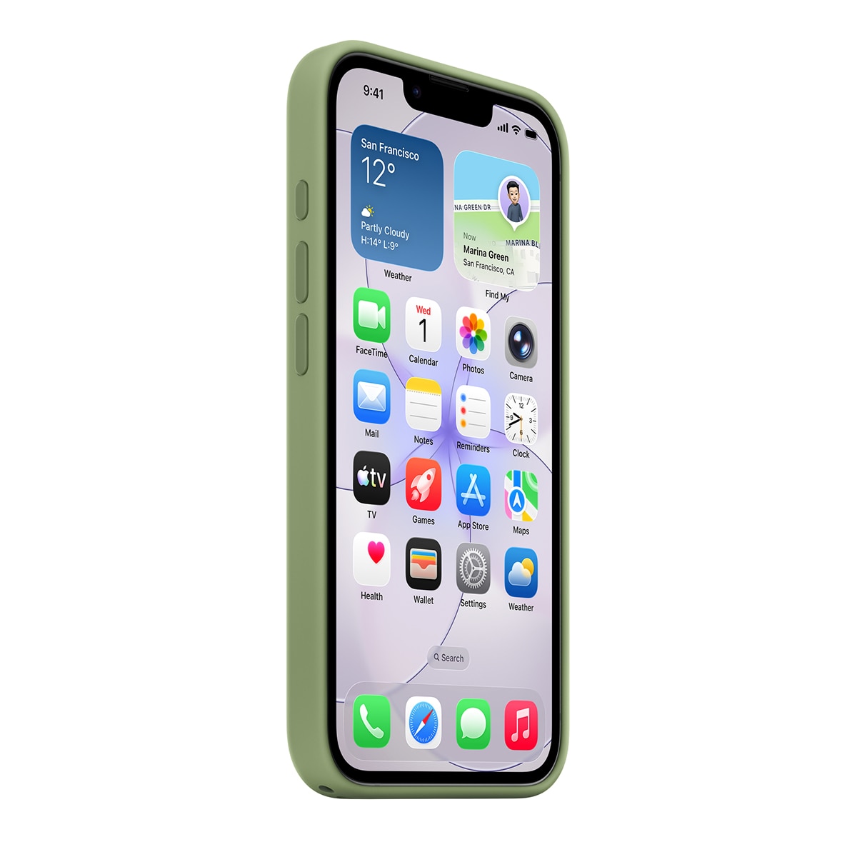 Funda de silicona con MagSafe para iPhone 17e Musgo claro Verde Musgo-2