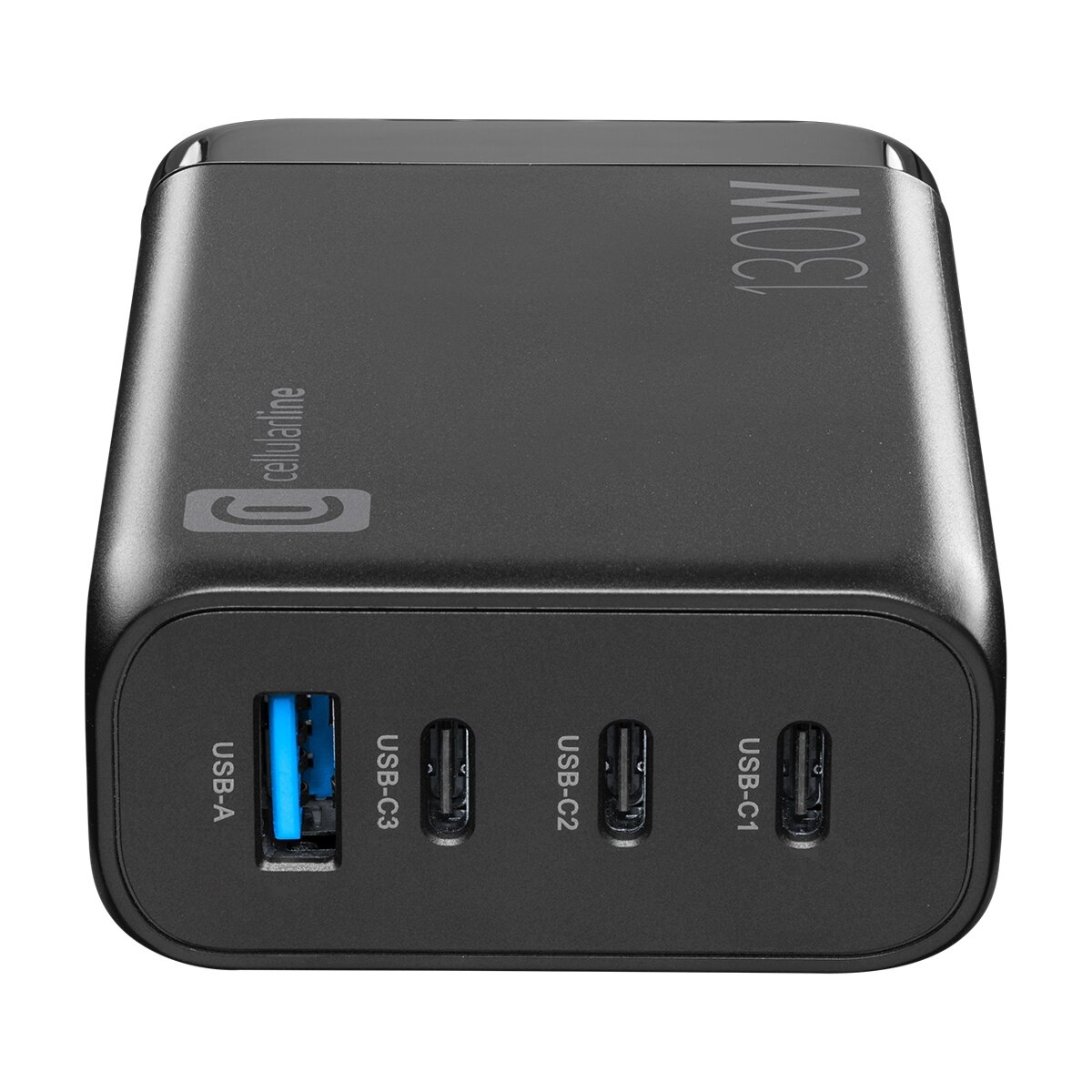 Cargador de red Cellular Line GaN 130W con 4 puertos Negro-2