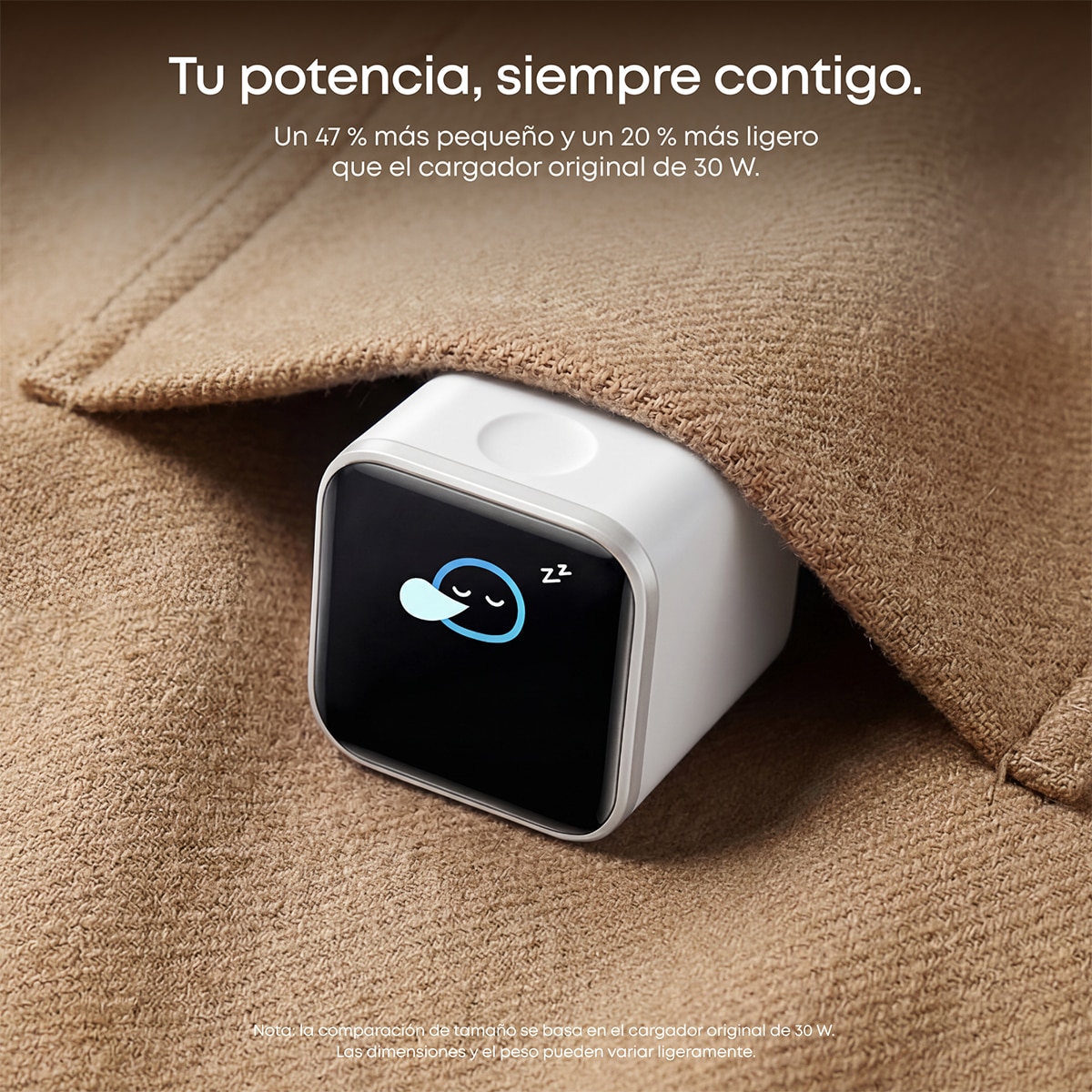 Imagen 5 de Cargador de Pared Anker Nano para iPhone, Qi 45W, Pantalla inteligente, 2 USB-C - Blanco Blanco