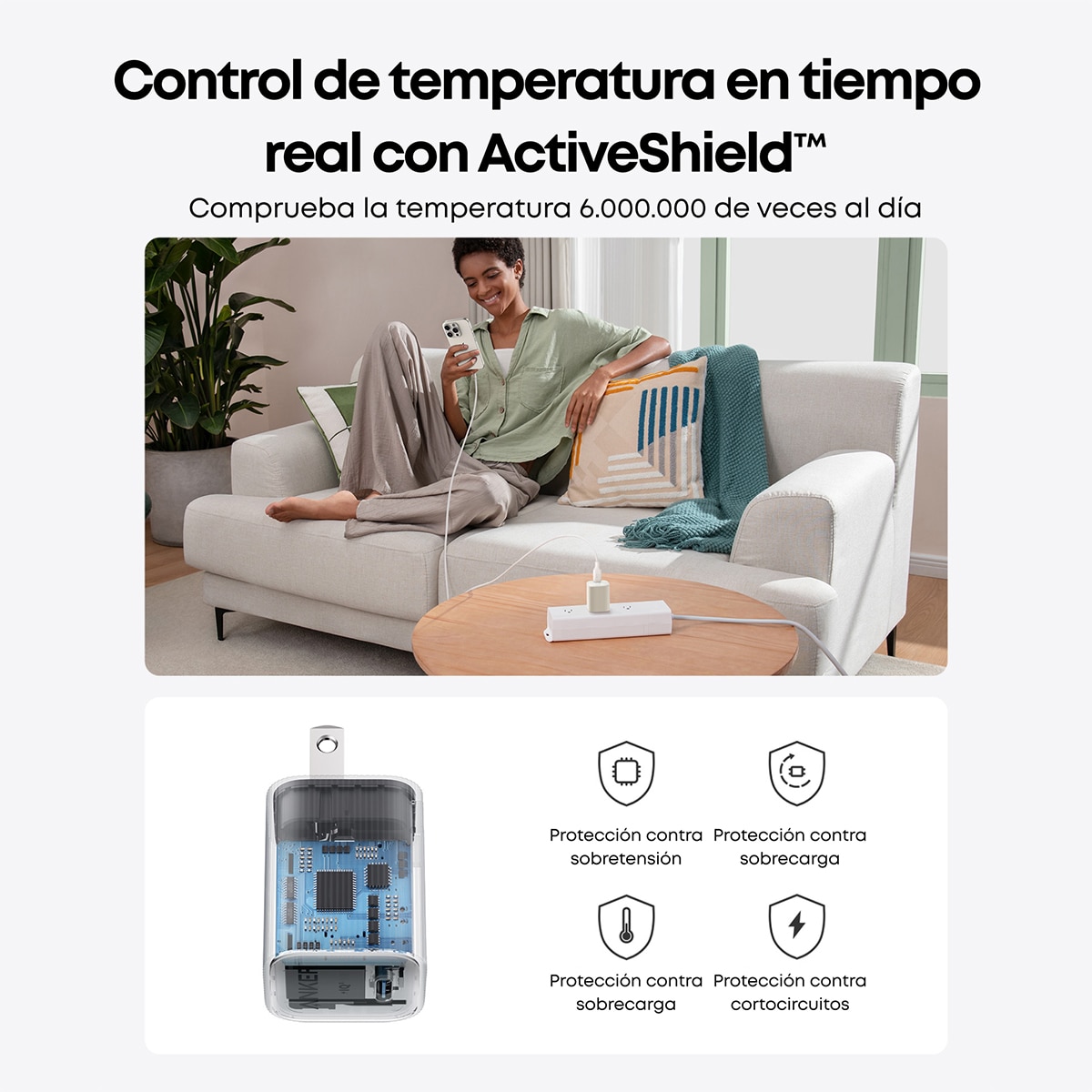 Cargador de Pared Anker Nano, 30W, 1 USB-C - Blanco Blanco-2