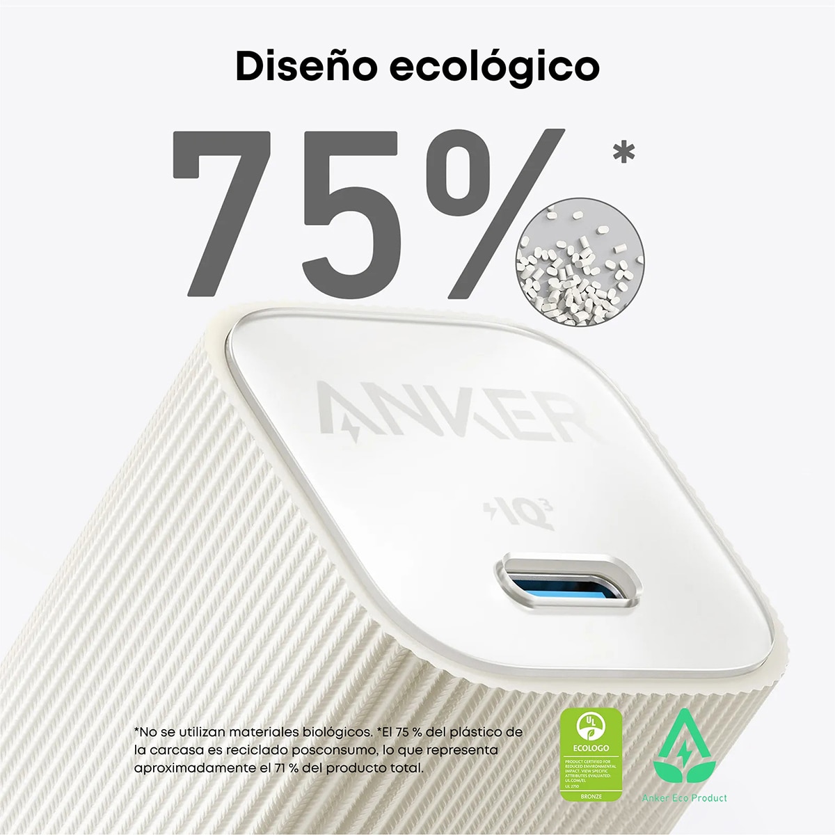 Cargador de Pared Anker Nano, 30W, 1 USB-C - Blanco Blanco-5
