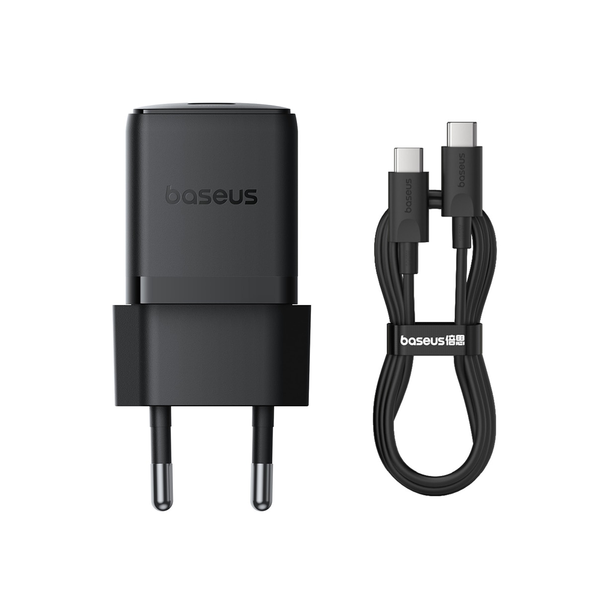 Cargador de pared rápido Baseus Palm USB-C 30W (Incluye Cable USB-C a USB-C 1m) - Negro Negro-2