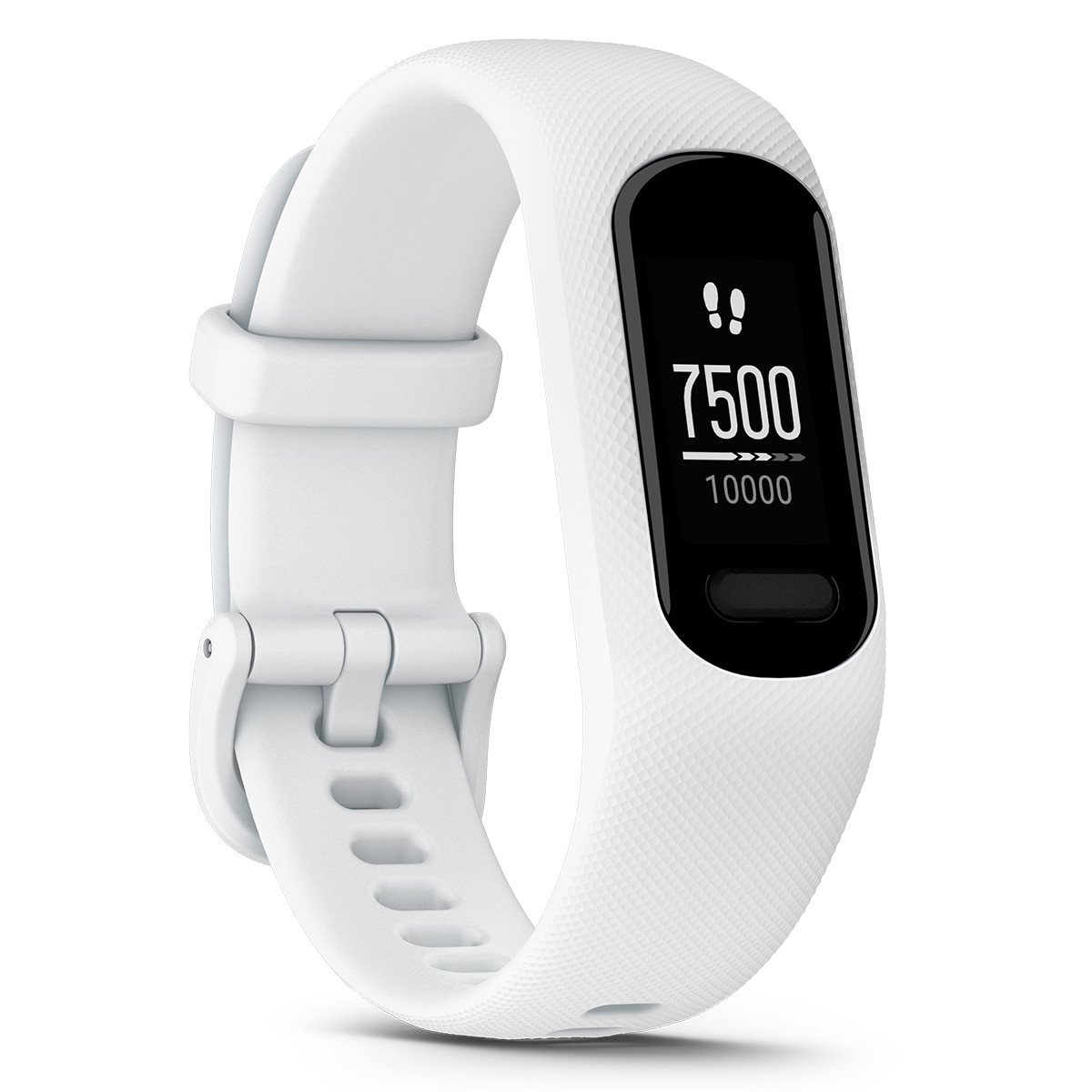 Pulsera de actividad Garmin Vívosmart 5 negra con banda de silicona blanca, talla S/M Blanco-1