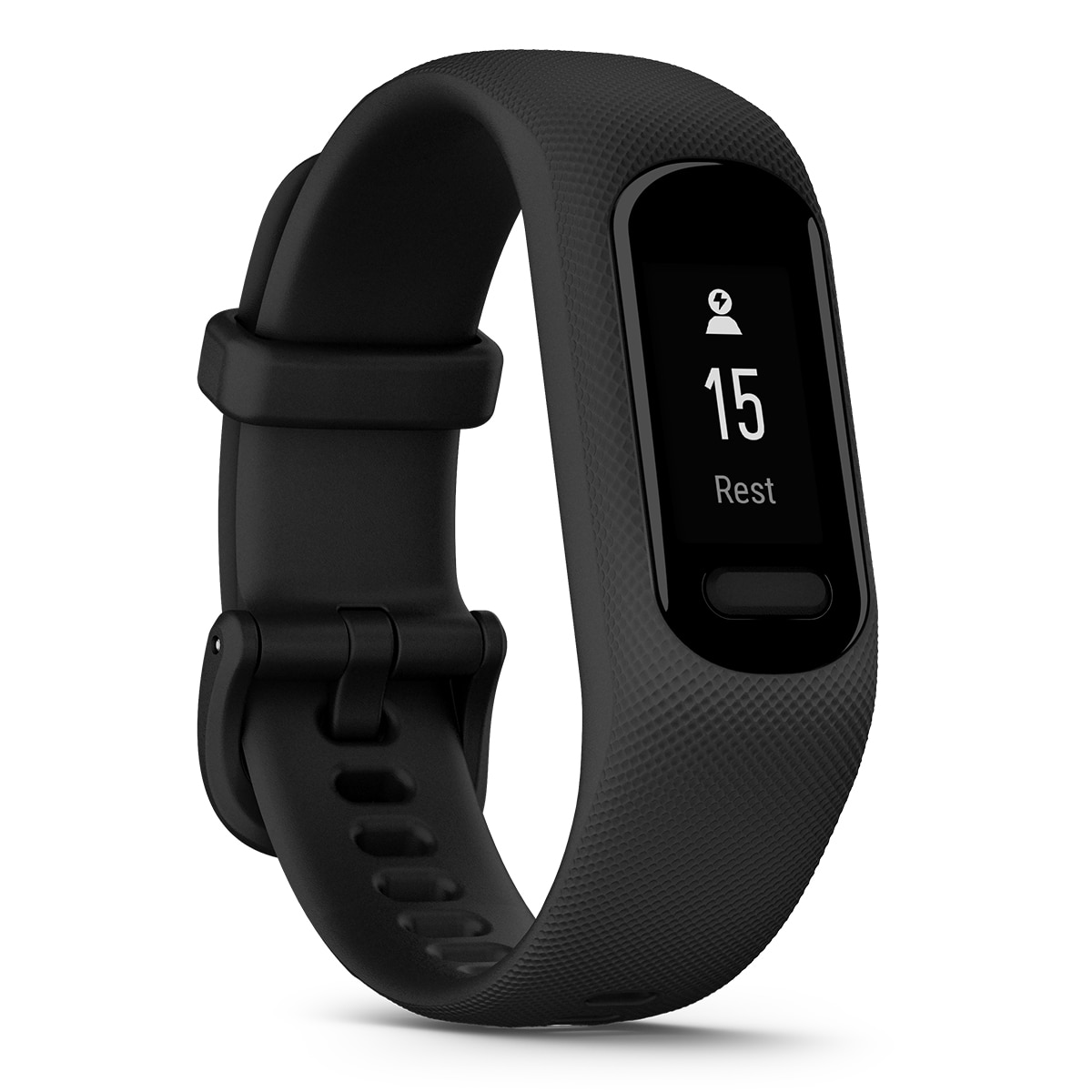 Pulsera de actividad Garmin Vívosmart 5 negra con banda de silicona negra, talla L Negro-1