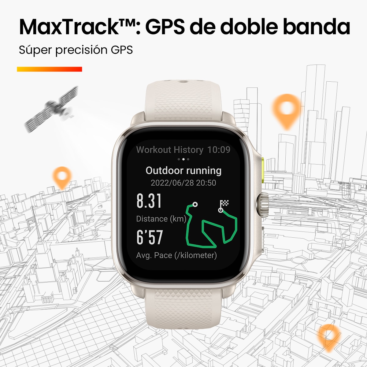 Amazfit Cheetah Square Smartwatch Gris cálido-10