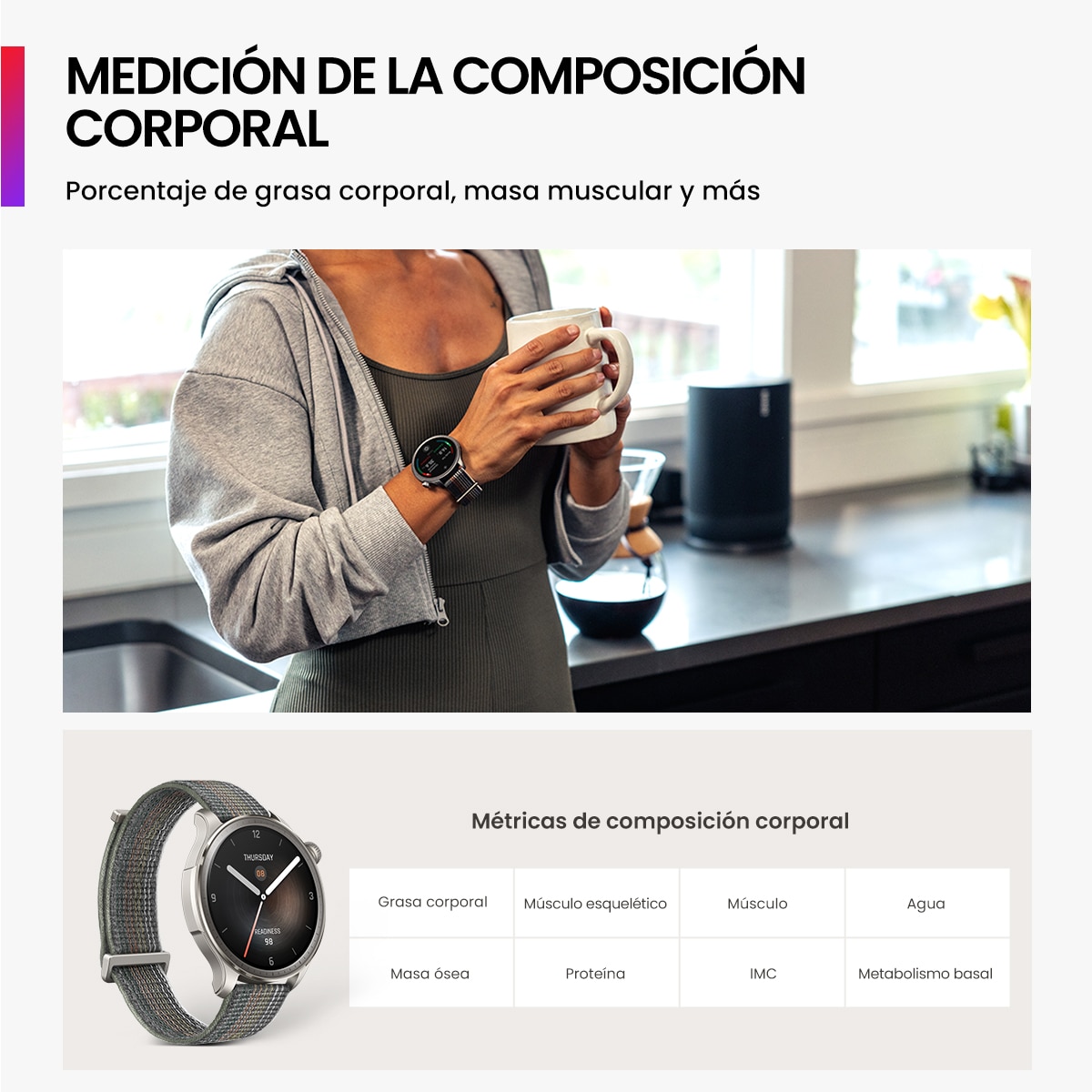 Amazfit Balance Sunset Grey Smartwatch con Modo Carrera Hyrox Gris-7
