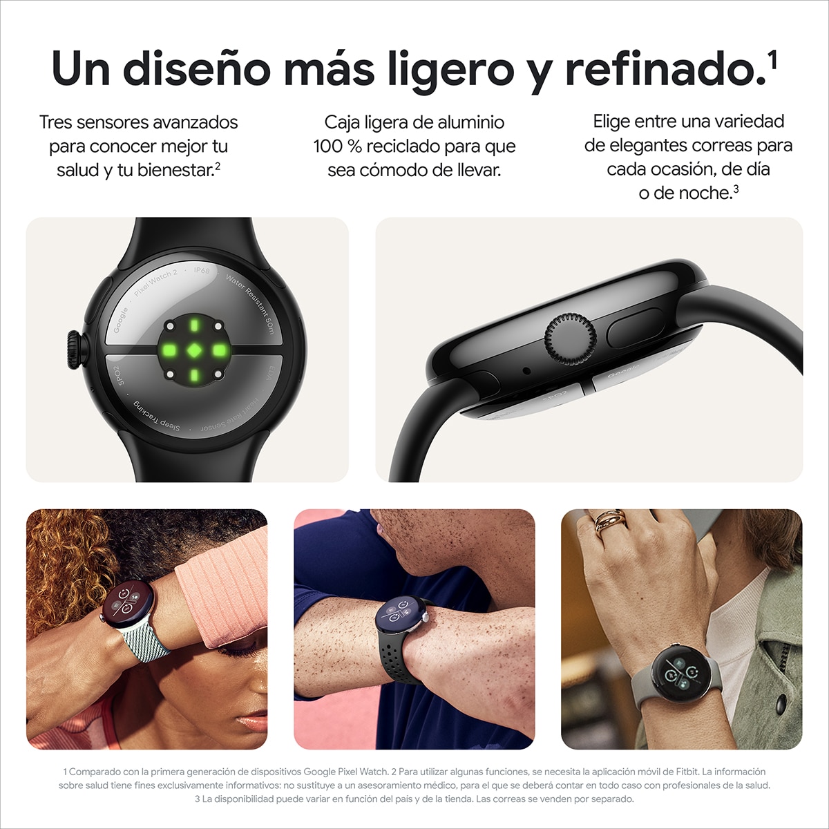 Google Pixel Watch 2 caja de aluminio color negro mate y correa deportiva color obsidiana WiFi, Bluetooth Smartwatch Obsidiana-8
