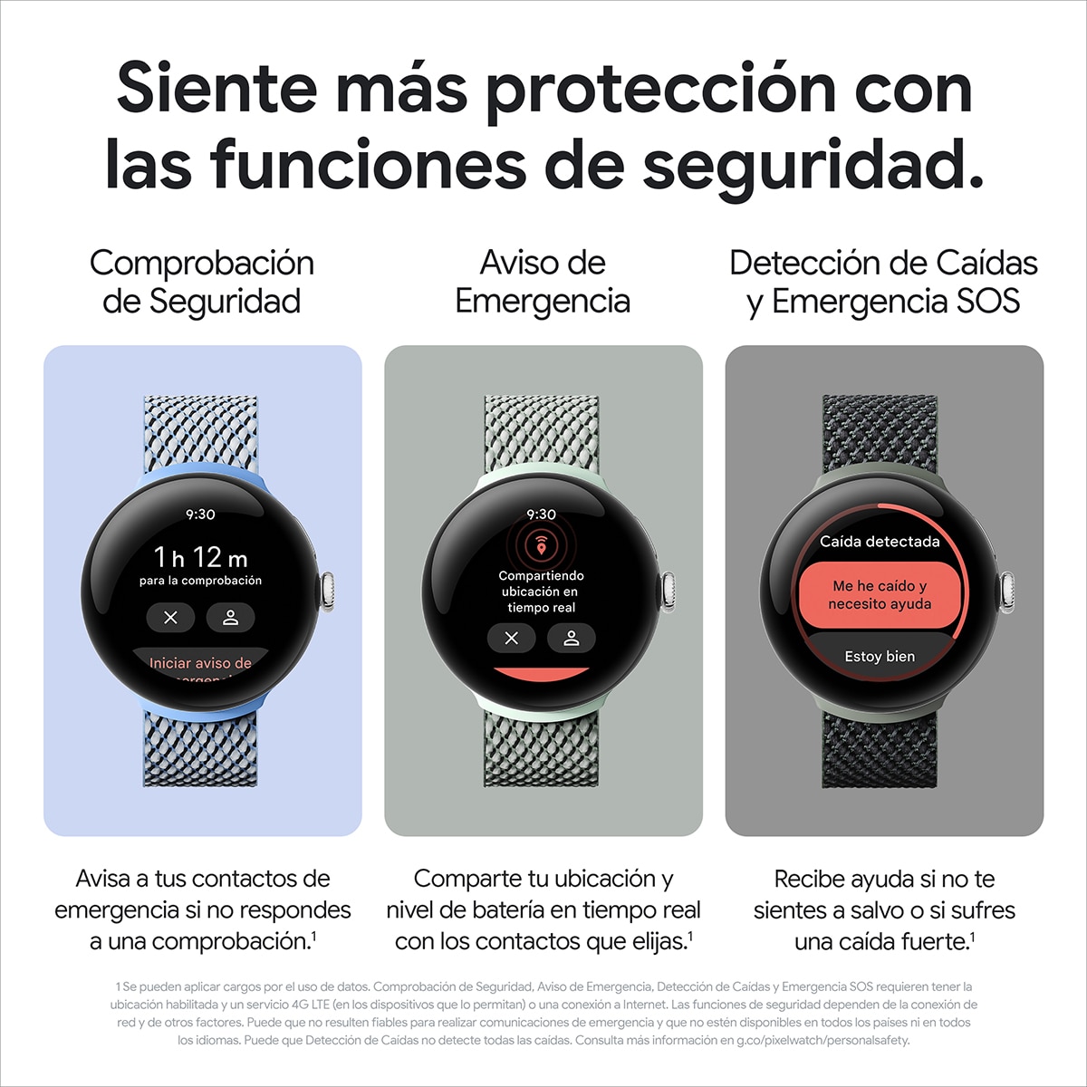 Google Pixel Watch 2 caja de aluminio color negro mate y correa deportiva color obsidiana WiFi, Bluetooth Smartwatch Obsidiana-10