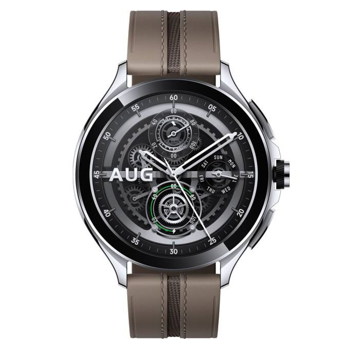 Xiaomi Watch 2 Pro Bluetooth Plata con correa de piel marrón Smartwatch Plata-3