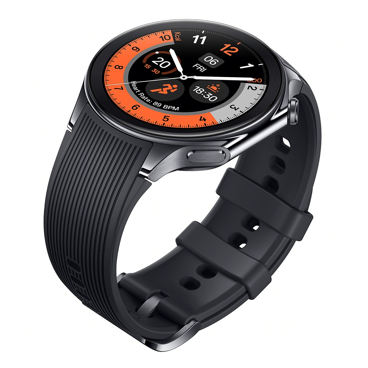 SmartWatch Oppo Watch X com Caixa em Aço Inoxidável e Bracelete de Borracha Preto-4