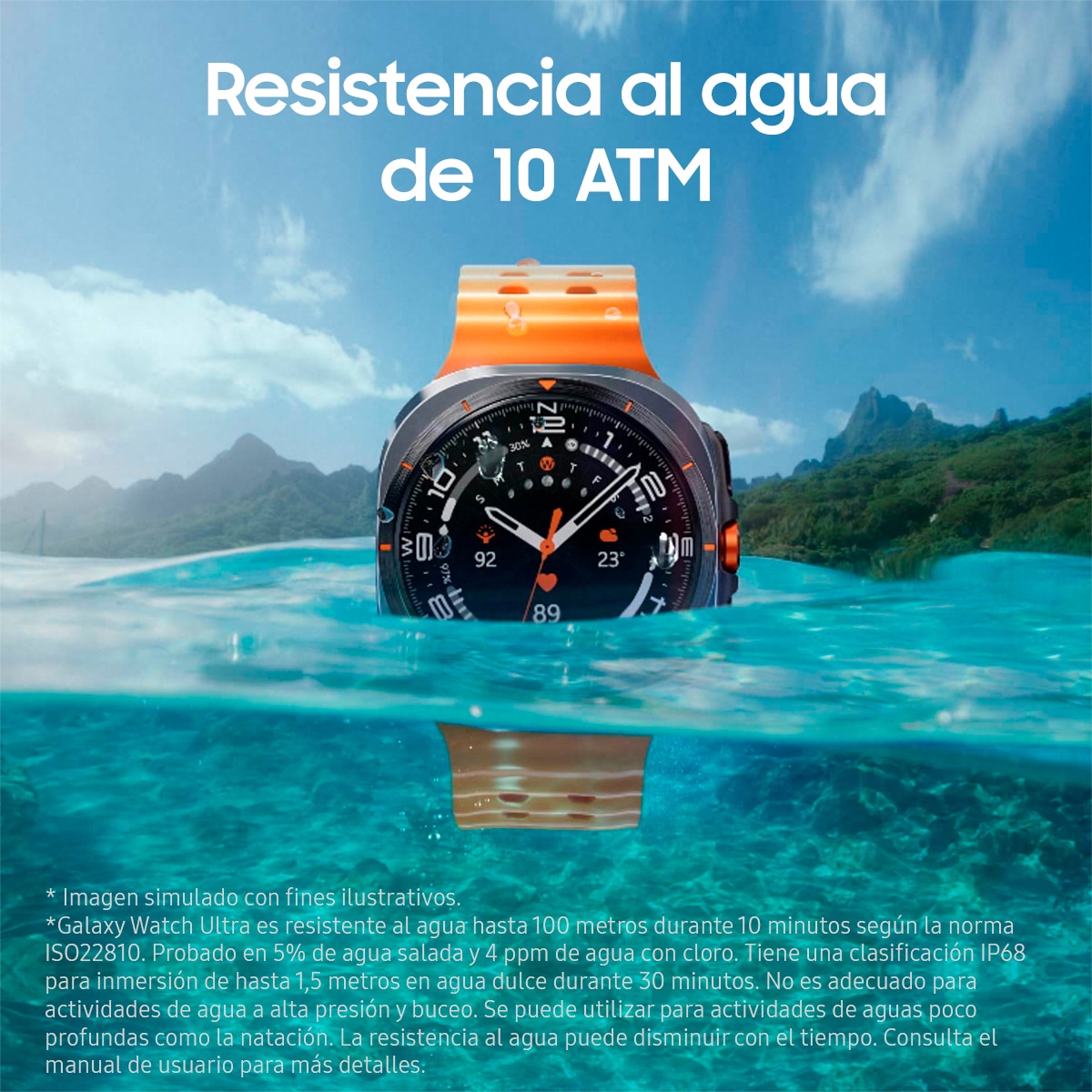 Samsung Galaxy Watch Ultra con caja Gris titanio y correa naranja LTE Smartwatch Gris titanium-5