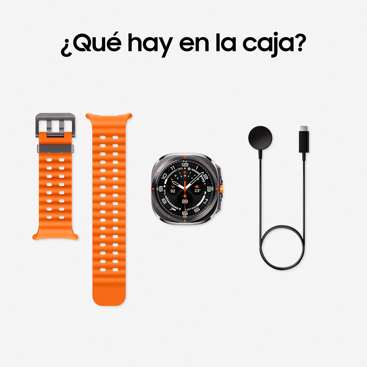 Samsung Galaxy Watch Ultra con caja Gris titanio y correa naranja LTE Smartwatch Gris titanium-17