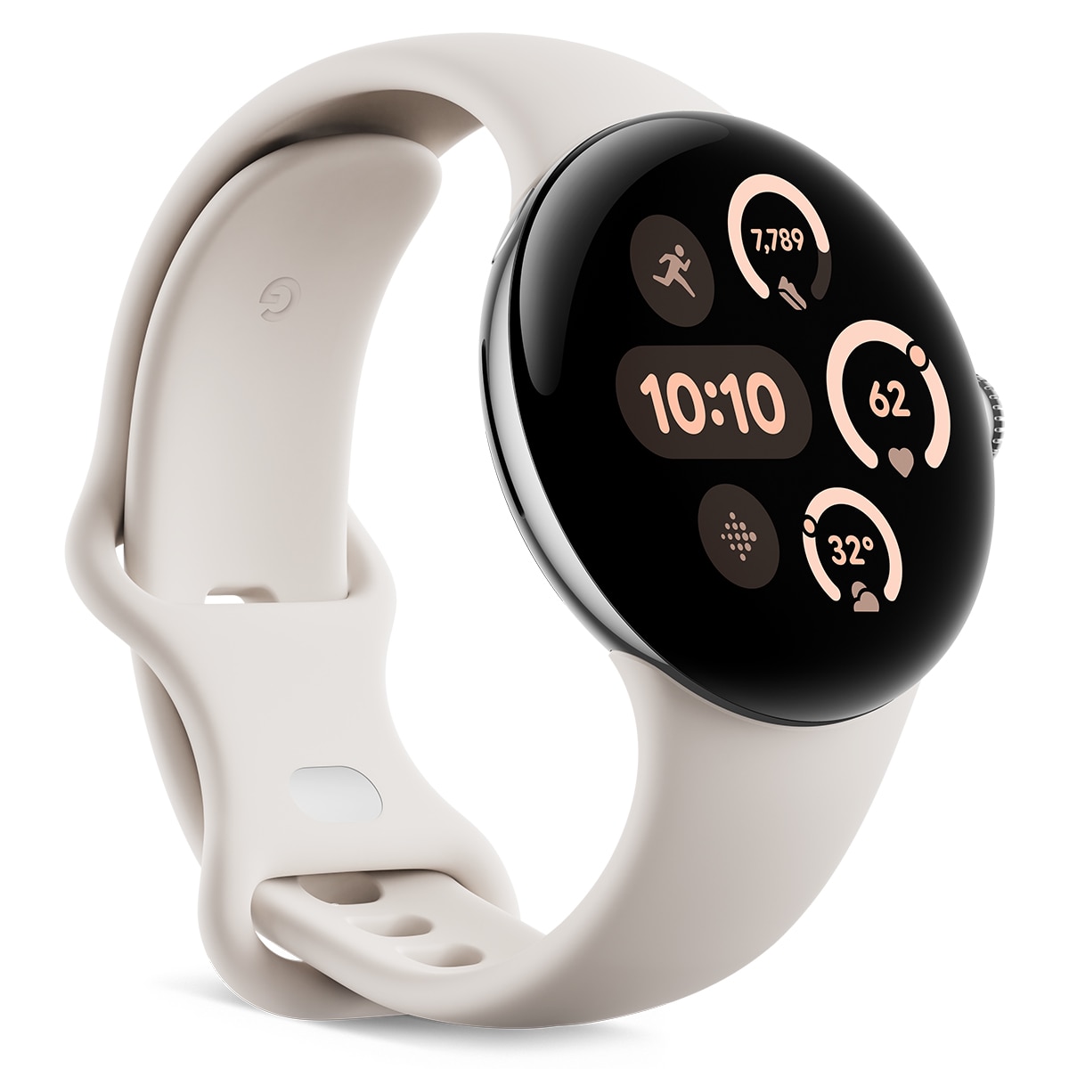 Imagen 0 de Google Pixel Watch 3 41mm, Caja de aluminio color plata pulida y correa deportiva color porcelana, Wi-Fi Smartwatch
