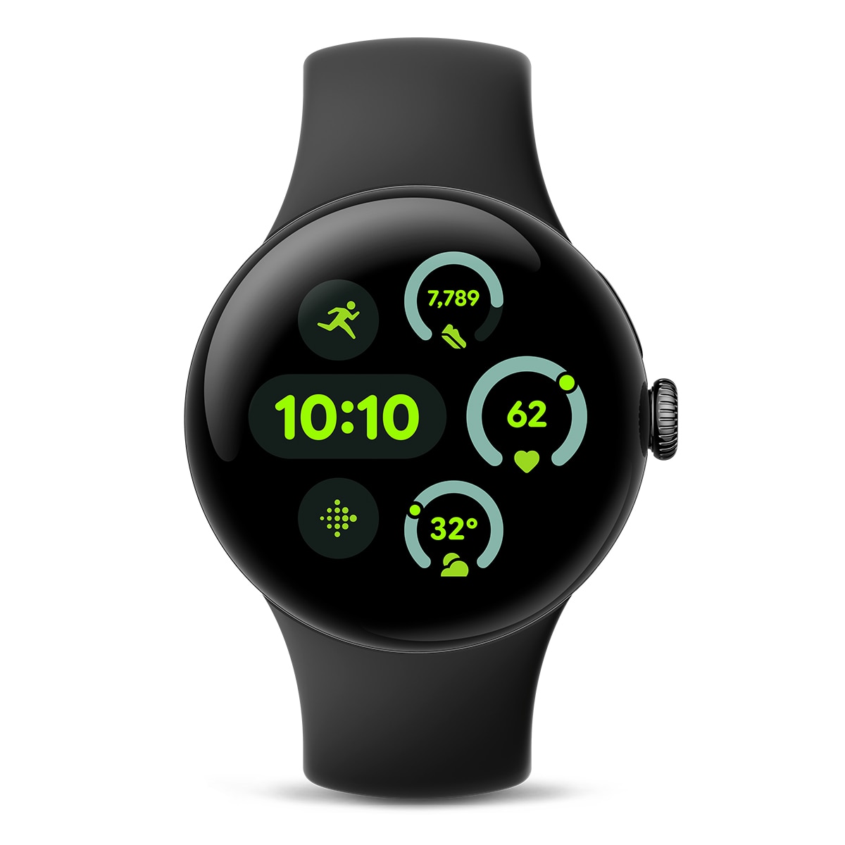 Google Pixel Watch 3 41mm, Caja de aluminio color negro mate y correa deportiva color obsidiana, Wi-Fi Smartwatch Negro-2