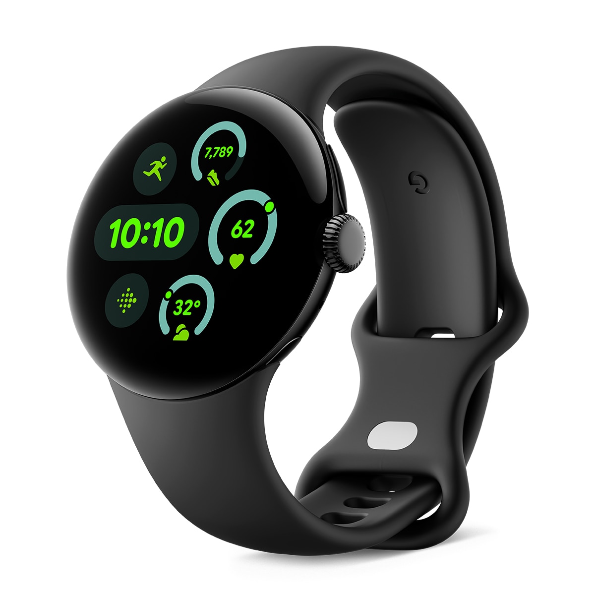 Google Pixel Watch 3 41mm, Caja de aluminio color negro mate y correa deportiva color obsidiana, Wi-Fi Smartwatch Negro-3