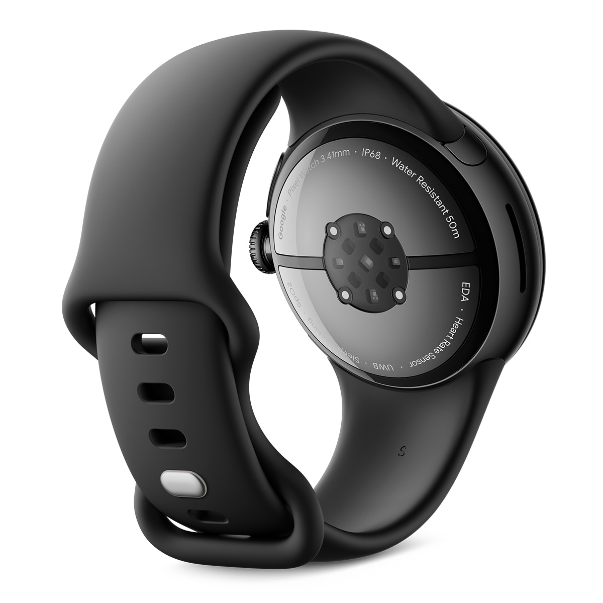 Google Pixel Watch 3 41mm, Caja de aluminio color negro mate y correa deportiva color obsidiana, Wi-Fi Smartwatch Negro-4
