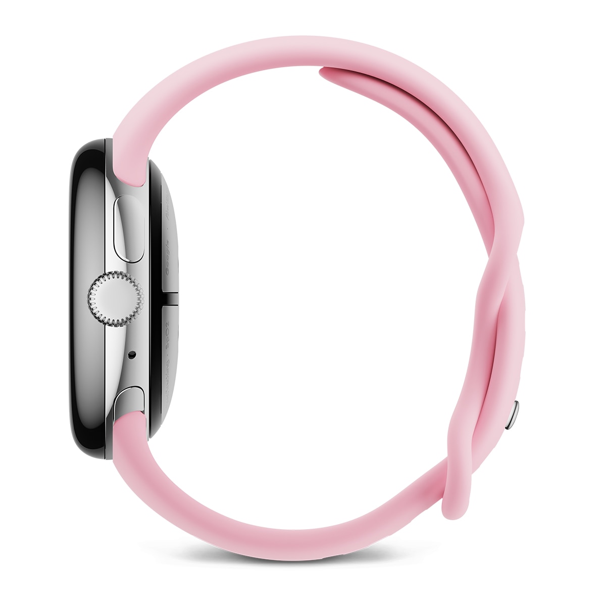 Google Pixel Watch 3 41mm, Caja de aluminio color plata pulida y correa deportiva color rosa cuarzo, Wi-Fi Smartwatch Plata / Rosa-5