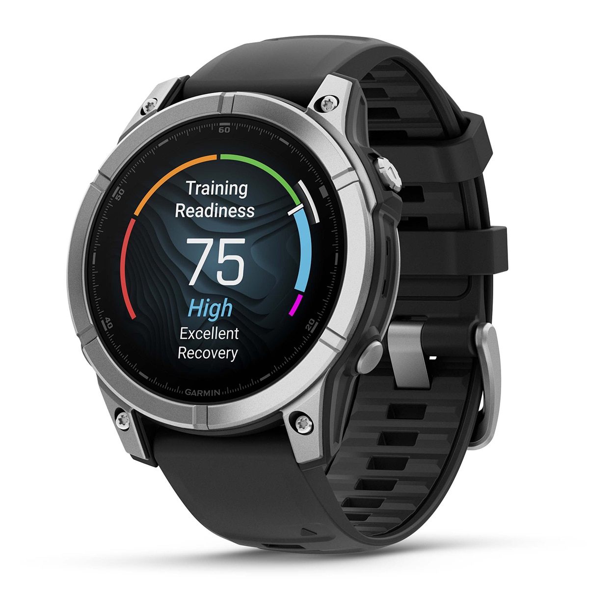 Garmin Fenix E Acero Plata con correa de silicona negra Smartwatch Plata-7