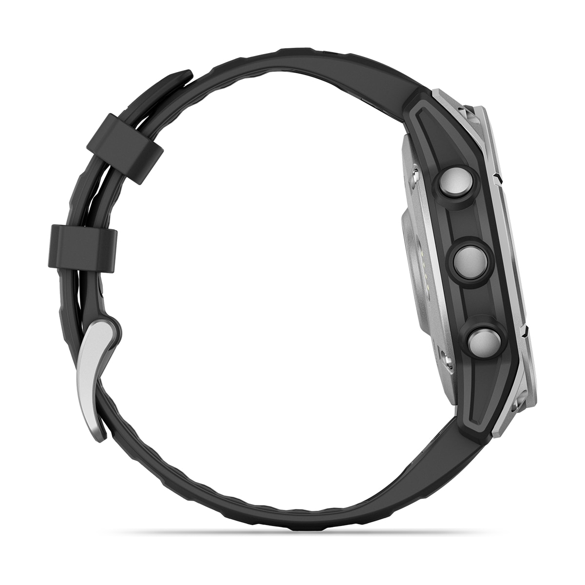 Garmin Fenix E Acero Plata con correa de silicona negra Smartwatch Plata-8