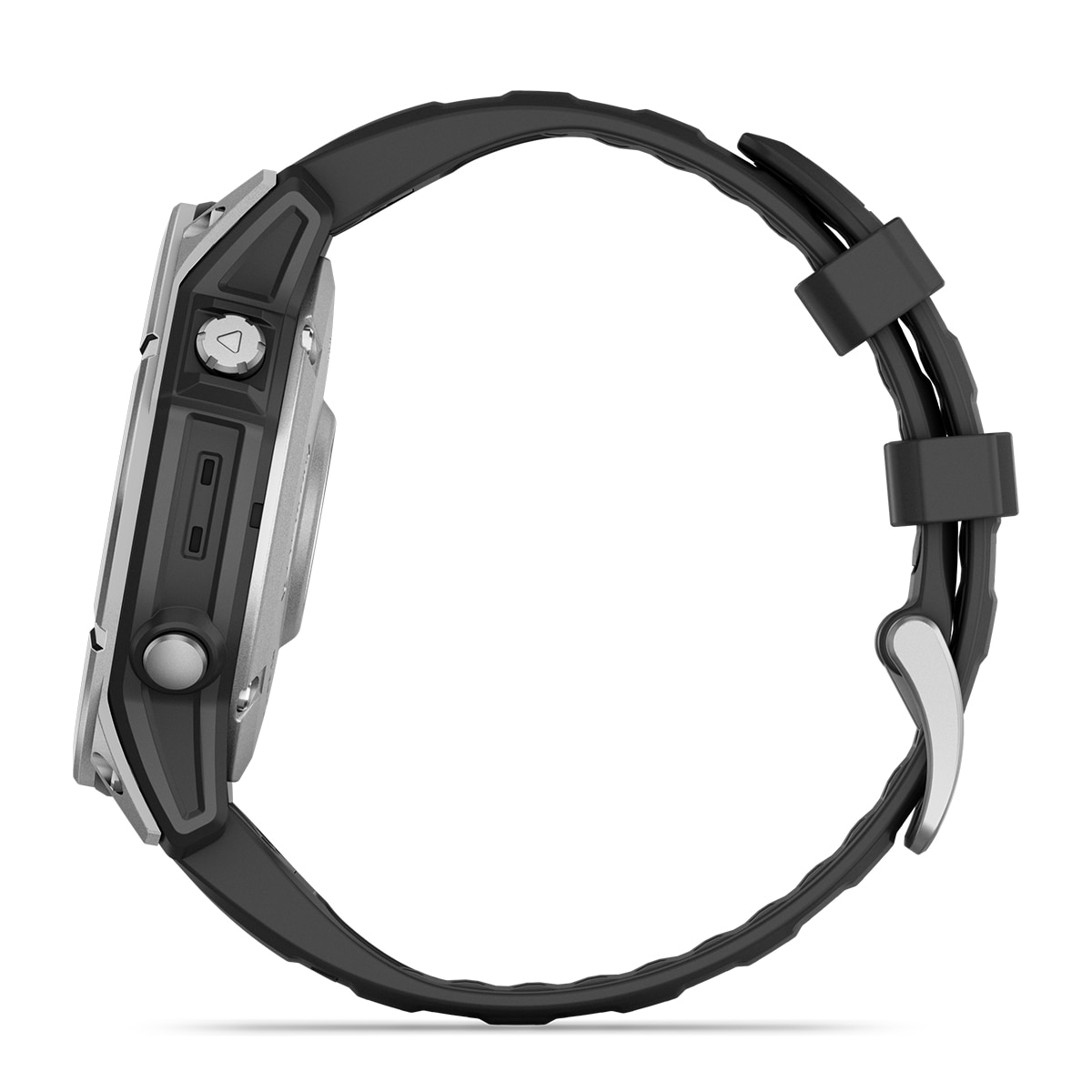 Garmin Fenix E Acero Plata con correa de silicona negra Smartwatch Plata-9
