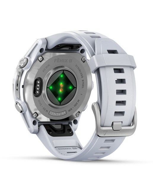 Garmin Fenix 8 43 mm Acero Blanco con correa de Silicona Blanca Blanco-10