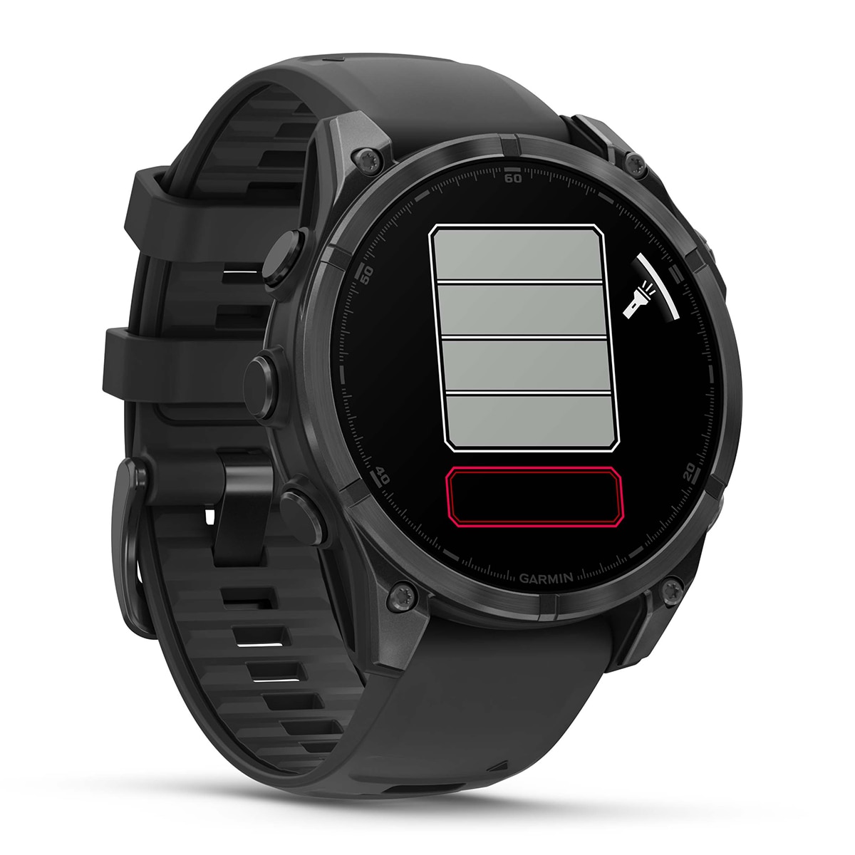 Imagem 0 de Relógio Fenix 8 47mm Aço com Bracelete em Silicone - Preto