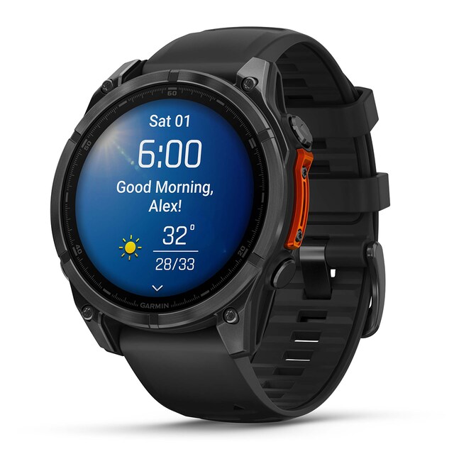 Imagen 0 de Garmin Fenix 8 47 mm Acero Negro con correa de Silicona Negra